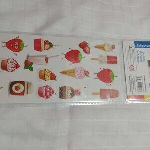 Set of 4 pages of vintage scented stickers, new in original plastic packaging